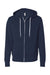 Independent Trading Company AFX90UNZ Mens Full Zip Hooded Sweatshirt Hoodie w/ Pockets Classic Navy Blue Flat Front