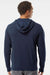 Independent Trading Company AFX90UNZ Mens Full Zip Hooded Sweatshirt Hoodie w/ Pockets Classic Navy Blue Model Back