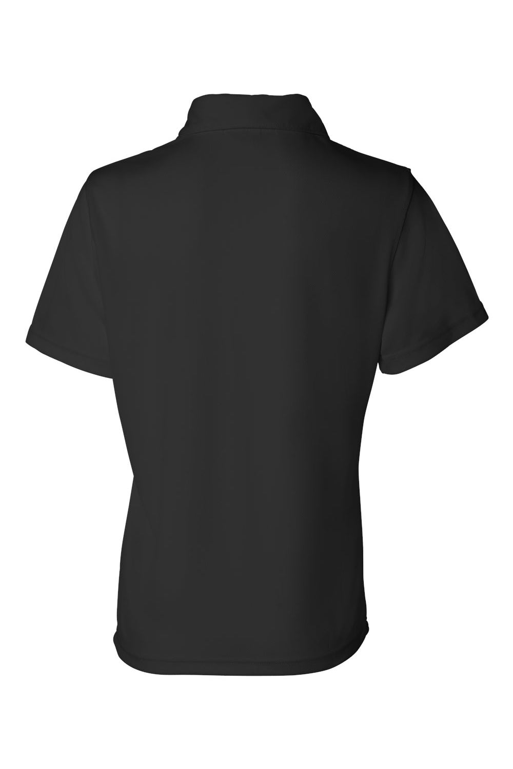 Sierra Pacific 5469 Womens Moisture Wicking Mesh Short Sleeve Polo Shirt Black Flat Back