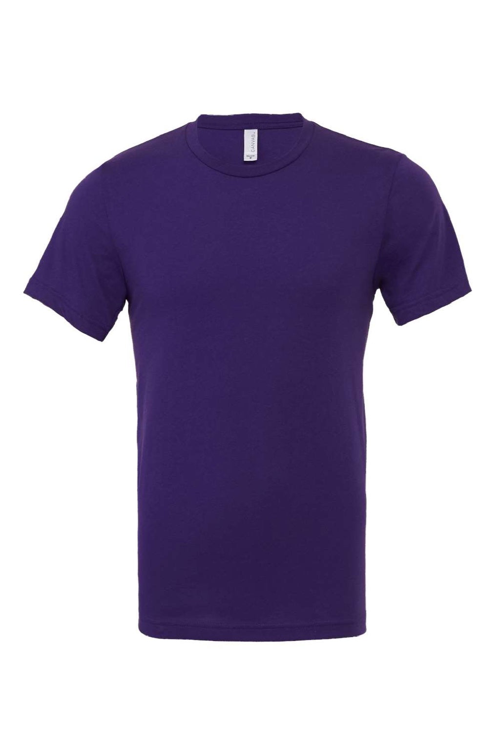 Bella + Canvas BC3001/3001 Mens Jersey Short Sleeve Crewneck T-Shirt Team Purple Flat Front