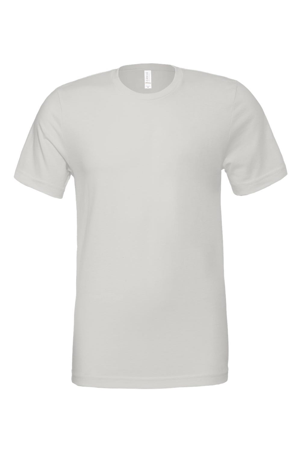 Bella + Canvas BC3001/3001C Mens Jersey Short Sleeve Crewneck T-Shirt Silver Grey Flat Front