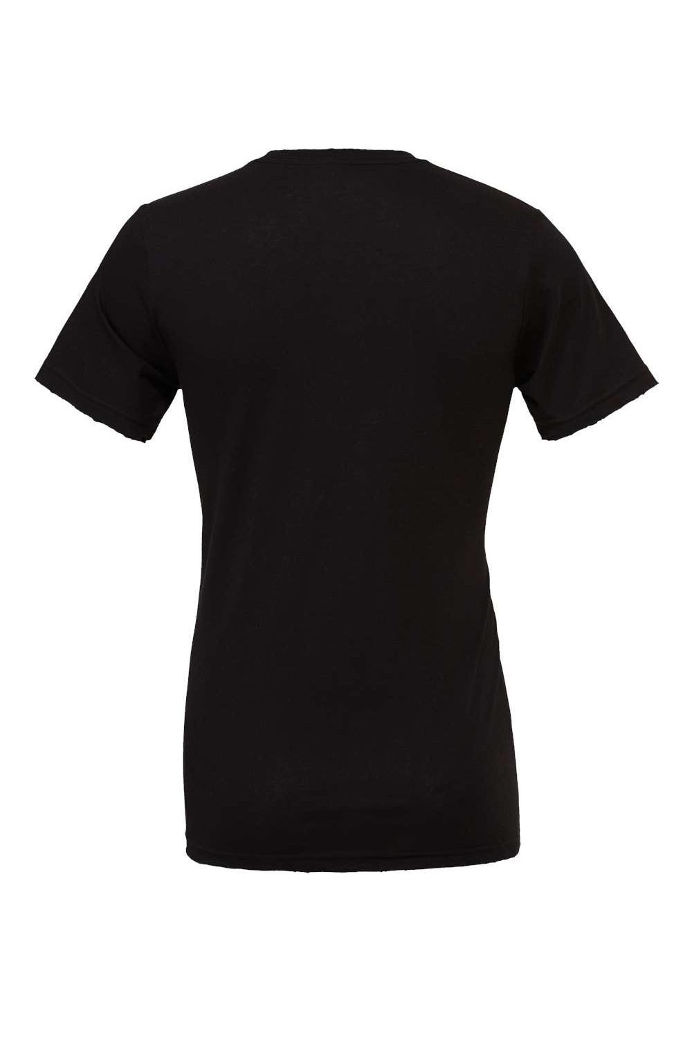 Bella + Canvas BC3001/3001C Mens Jersey Short Sleeve Crewneck T-Shirt Black Flat Back