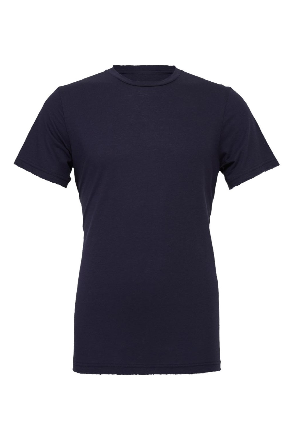 Bella + Canvas BC3001/3001 Mens Jersey Short Sleeve Crewneck T-Shirt Navy Blue Flat Front