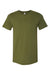 Bella + Canvas BC3001/3001 Mens Jersey Short Sleeve Crewneck T-Shirt Olive Green Flat Front