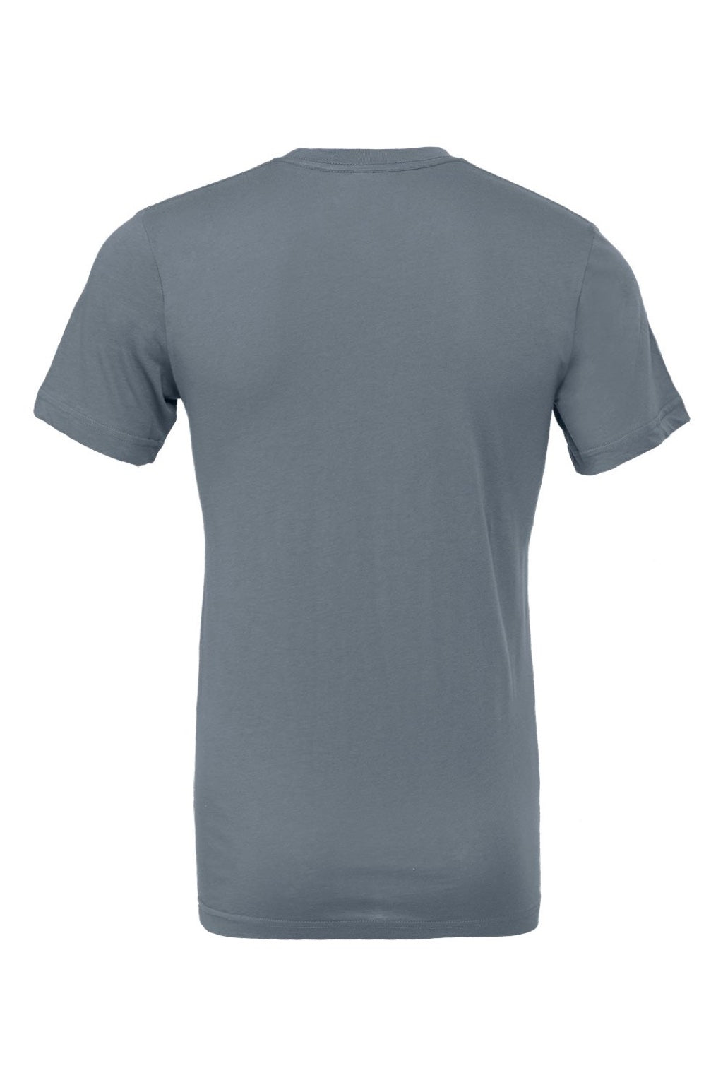Bella + Canvas BC3001/3001 Mens Jersey Short Sleeve Crewneck T-Shirt Steel Blue Flat Back