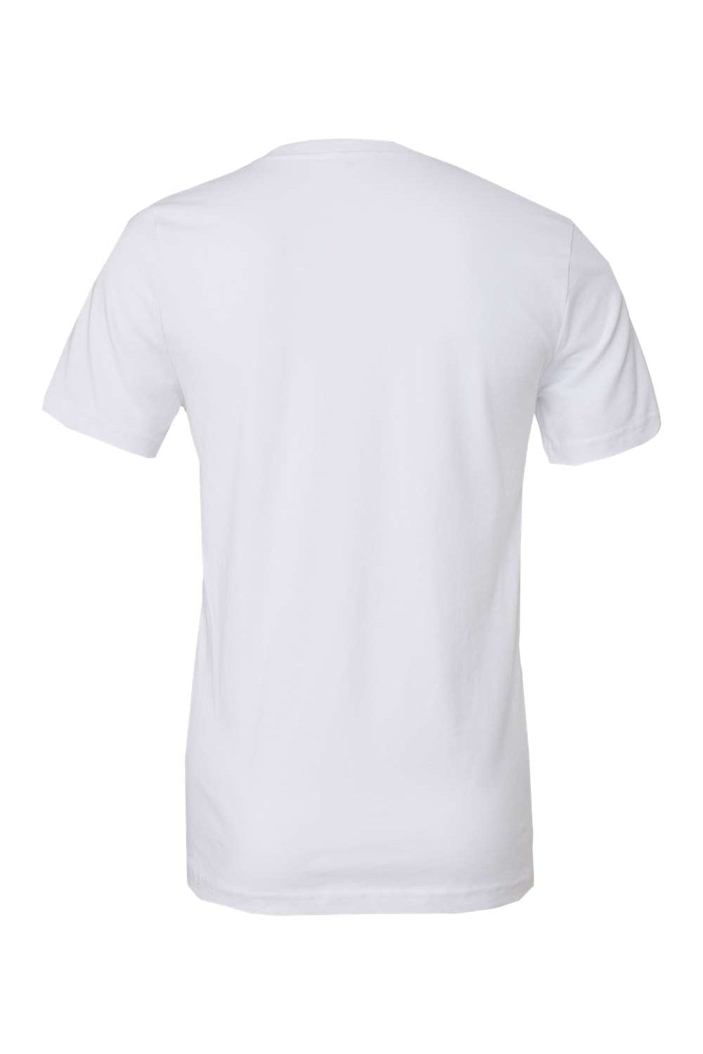 Bella + Canvas BC3001/3001C Mens Jersey Short Sleeve Crewneck T-Shirt White Flat Back