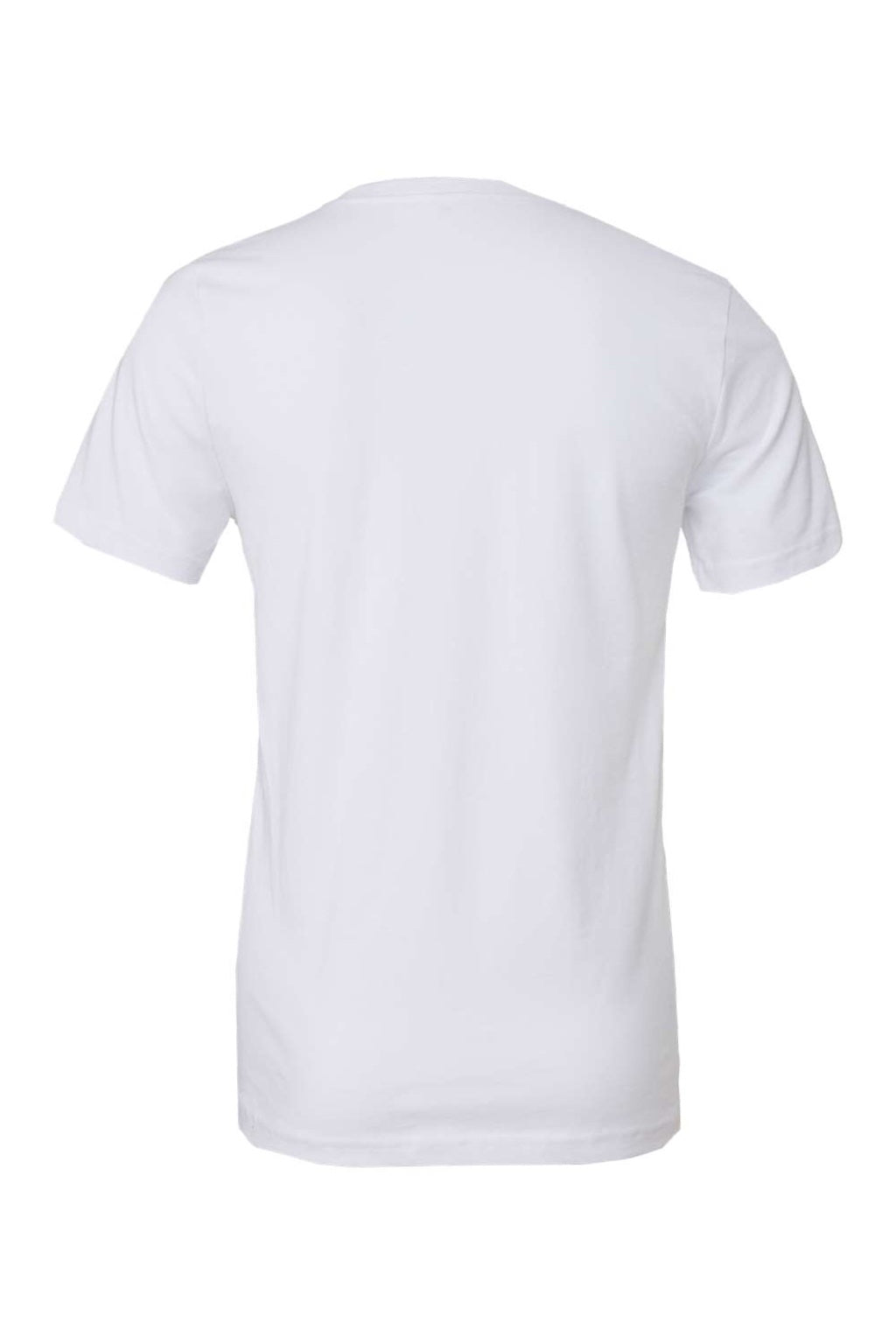 Bella + Canvas BC3001/3001 Mens Jersey Short Sleeve Crewneck T-Shirt White Flat Back