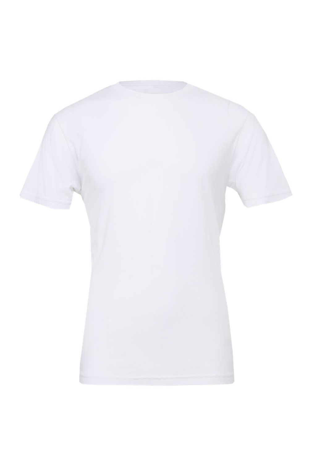 Bella + Canvas BC3001/3001C Mens Jersey Short Sleeve Crewneck T-Shirt White Flat Front