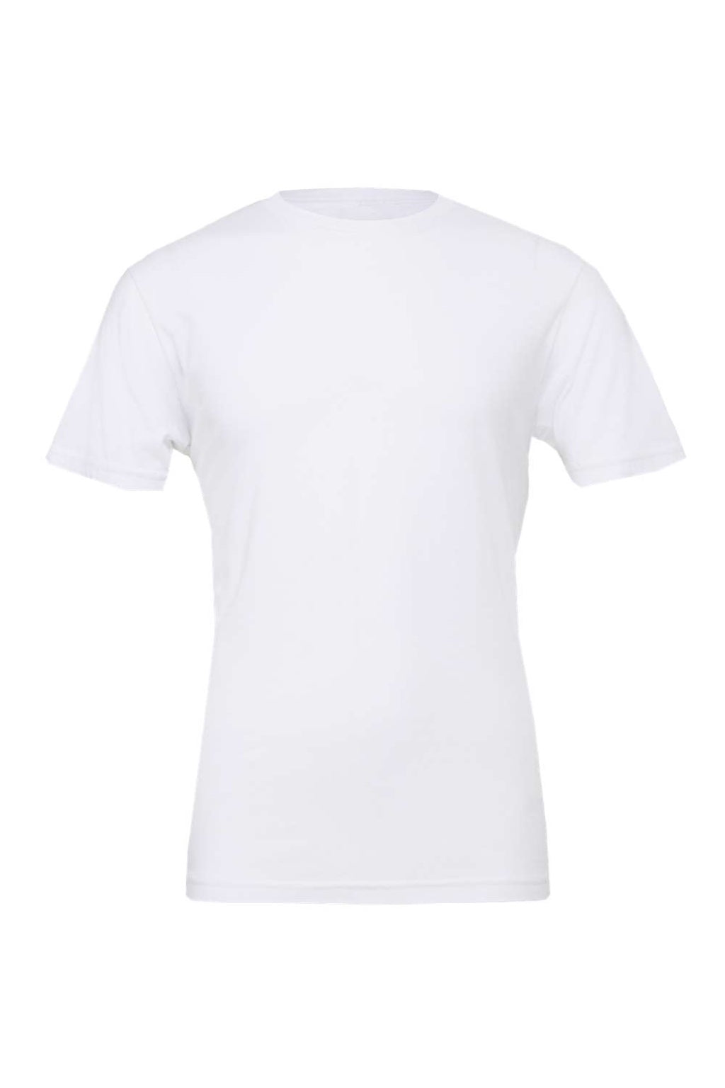 Bella + Canvas BC3001/3001 Mens Jersey Short Sleeve Crewneck T-Shirt White Flat Front