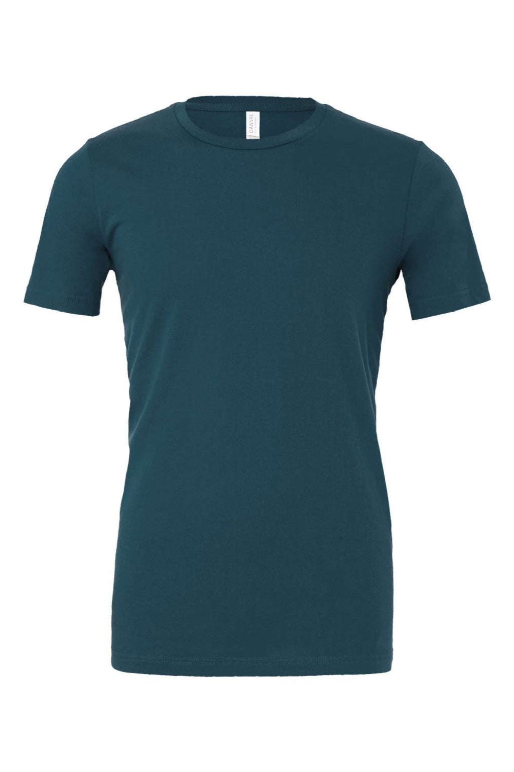 Bella + Canvas BC3001/3001 Mens Jersey Short Sleeve Crewneck T-Shirt Deep Teal Blue Flat Front