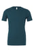 Bella + Canvas BC3001/3001 Mens Jersey Short Sleeve Crewneck T-Shirt Deep Teal Blue Flat Front
