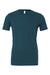 Bella + Canvas BC3001/3001C Mens Jersey Short Sleeve Crewneck T-Shirt Deep Teal Blue Flat Front