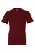 Bella + Canvas BC3001/3001 Mens Jersey Short Sleeve Crewneck T-Shirt Maroon Flat Front