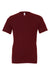 Bella + Canvas BC3001/3001C Mens Jersey Short Sleeve Crewneck T-Shirt Maroon Flat Front