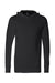 Bella + Canvas BC3512/3512 Mens Jersey Long Sleeve Hooded T-Shirt Hoodie Black Flat Front