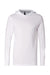 Bella + Canvas BC3512/3512 Mens Jersey Long Sleeve Hooded T-Shirt Hoodie White Flat Front