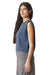 American Apparel 307GD Womens Garment Dyed Muscle Tank Top Faded Navy Blue Model Side