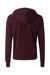 Independent Trading Company PRM90HTZ Mens French Terry Full Zip Hooded Sweatshirt Hoodie w/ Pockets Heather Burgundy Flat Back