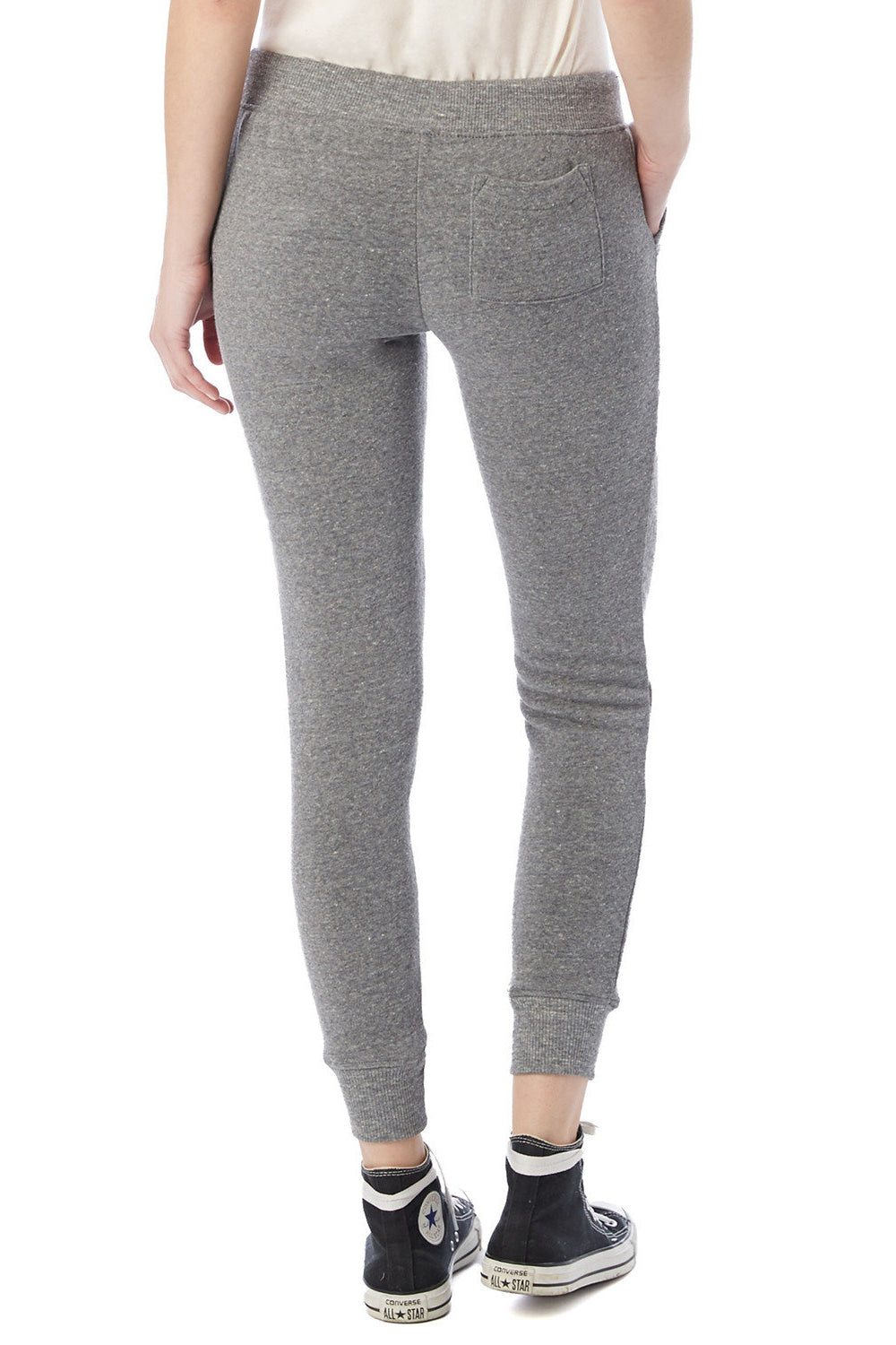 Alternative 31082 Womens Eco Fleece Jogger Sweatpants w/ Pockets Eco Grey Model Back