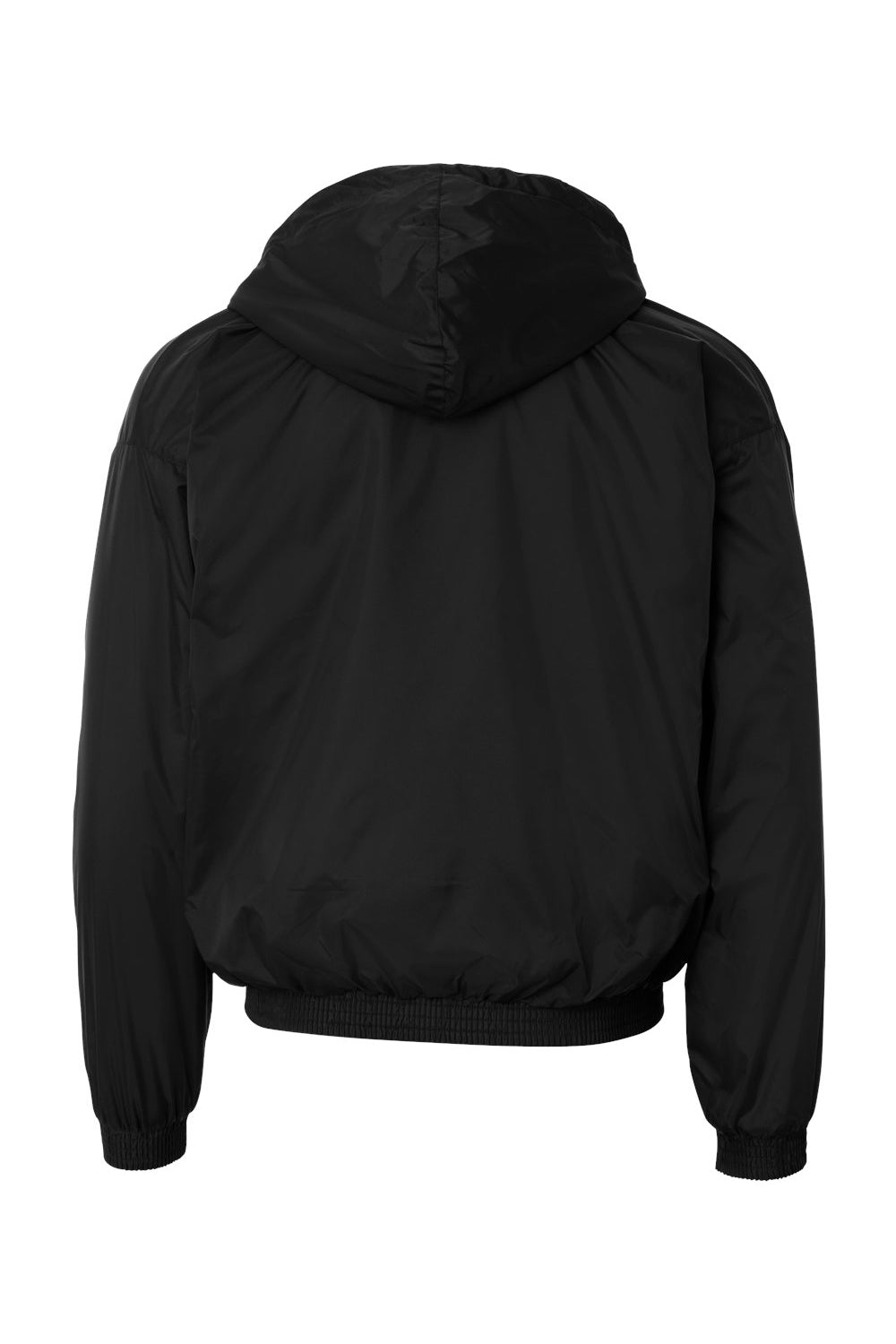 Augusta Sportswear 3280 Mens Water Resistant Full Zip Hooded Jacket Black Flat Back