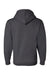 Bayside BA900 Mens USA Made Full Zip Hooded Sweatshirt Hoodie w/ Pockets Heather Charcoal Grey Flat Back