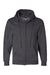 Bayside BA900 Mens USA Made Full Zip Hooded Sweatshirt Hoodie Heather Charcoal Grey Flat Front