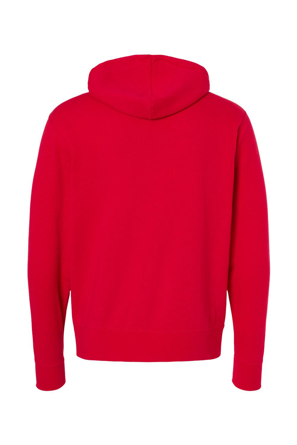 Independent Trading Co. AFX90UNZ Mens Full Zip Hooded Sweatshirt Hoodie Red Flat Back