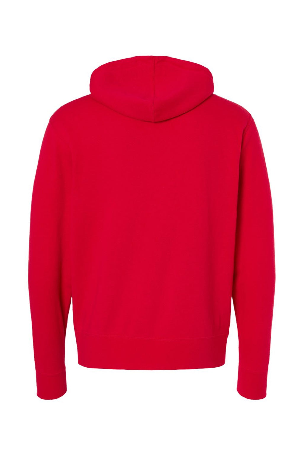 Independent Trading Company AFX90UNZ Mens Full Zip Hooded Sweatshirt Hoodie w/ Pockets Red Flat Back