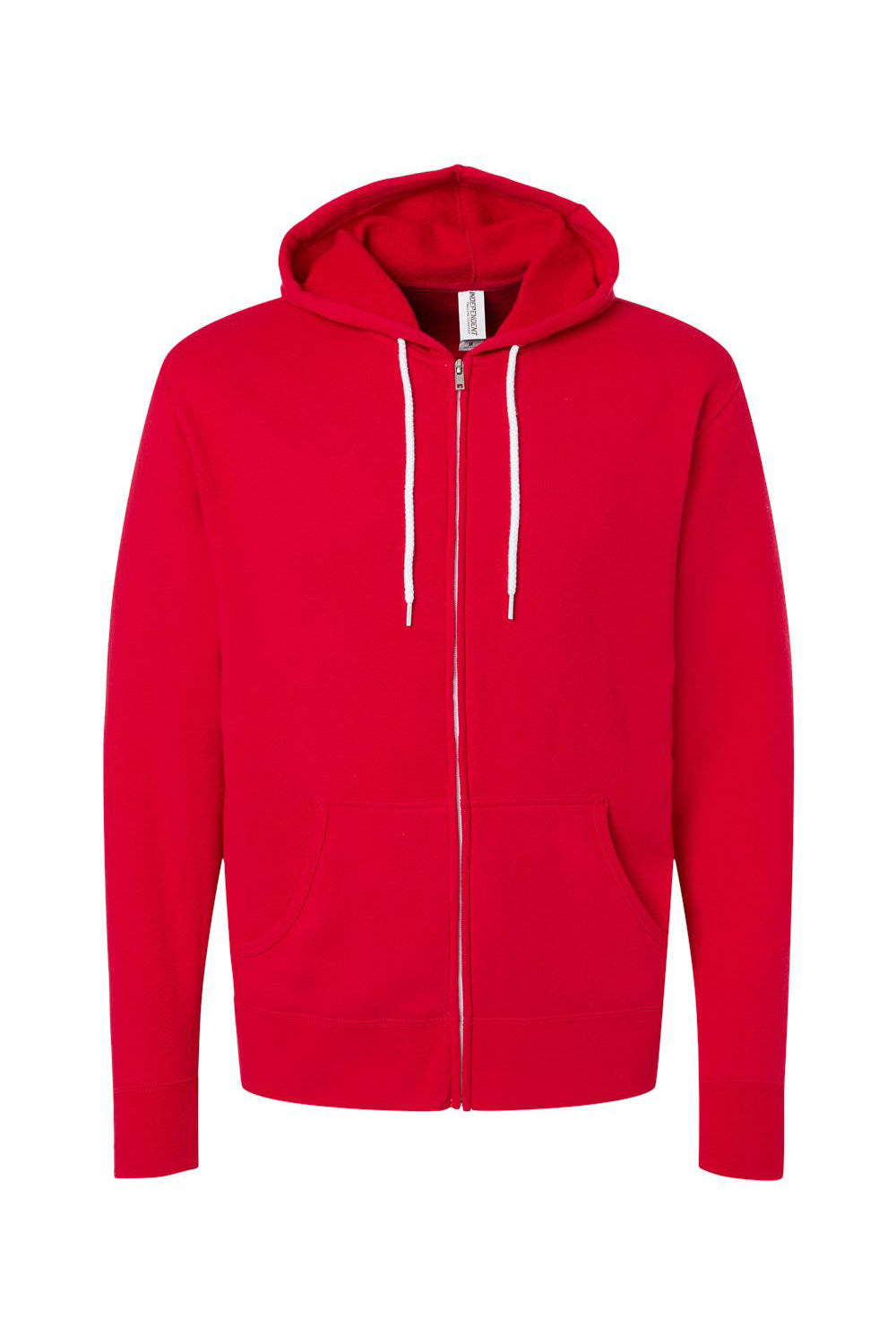 Independent Trading Co. AFX90UNZ Mens Full Zip Hooded Sweatshirt Hoodie Red Flat Front