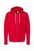 Independent Trading Company AFX90UNZ Mens Full Zip Hooded Sweatshirt Hoodie w/ Pockets Red Flat Front