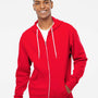 Independent Trading Co. Mens Full Zip Hooded Sweatshirt Hoodie - Red - NEW