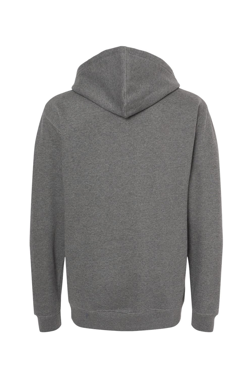 Independent Trading Company IND4000 Mens Hooded Sweatshirt Hoodie w/ Pouch Pocket Heather Gunmetal Grey Flat Back