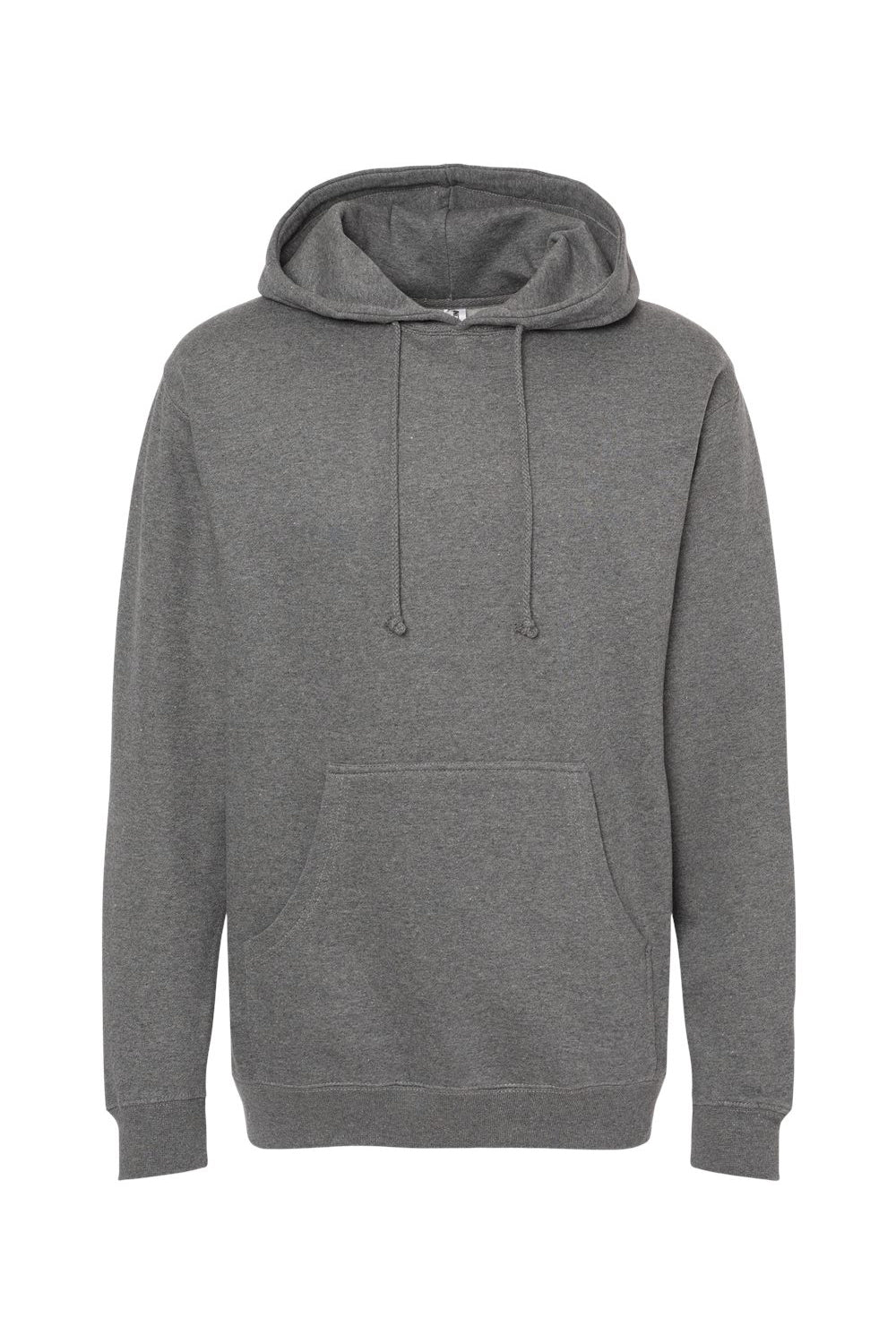 Independent Trading Company IND4000 Mens Hooded Sweatshirt Hoodie w/ Pouch Pocket Heather Gunmetal Grey Flat Front