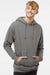 Independent Trading Company IND4000 Mens Hooded Sweatshirt Hoodie w/ Pouch Pocket Heather Gunmetal Grey Model Front