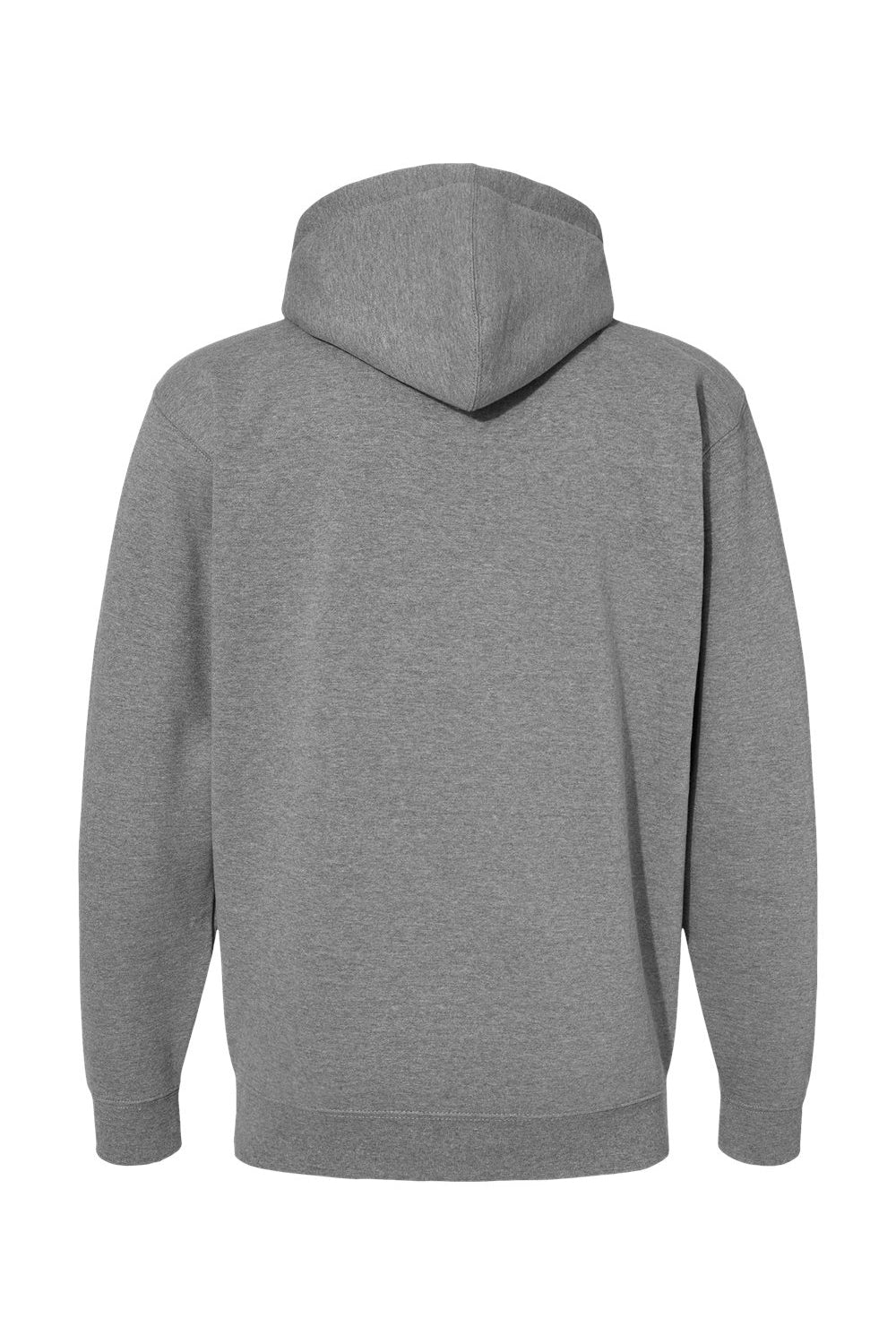 Independent Trading Company IND4000Z Mens Full Zip Hooded Sweatshirt Hoodie w/ Pockets Heather Gunmetal Grey Flat Back