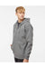 Independent Trading Co. IND4000Z Mens Full Zip Hooded Sweatshirt Hoodie Heather Gunmetal Grey Model Side