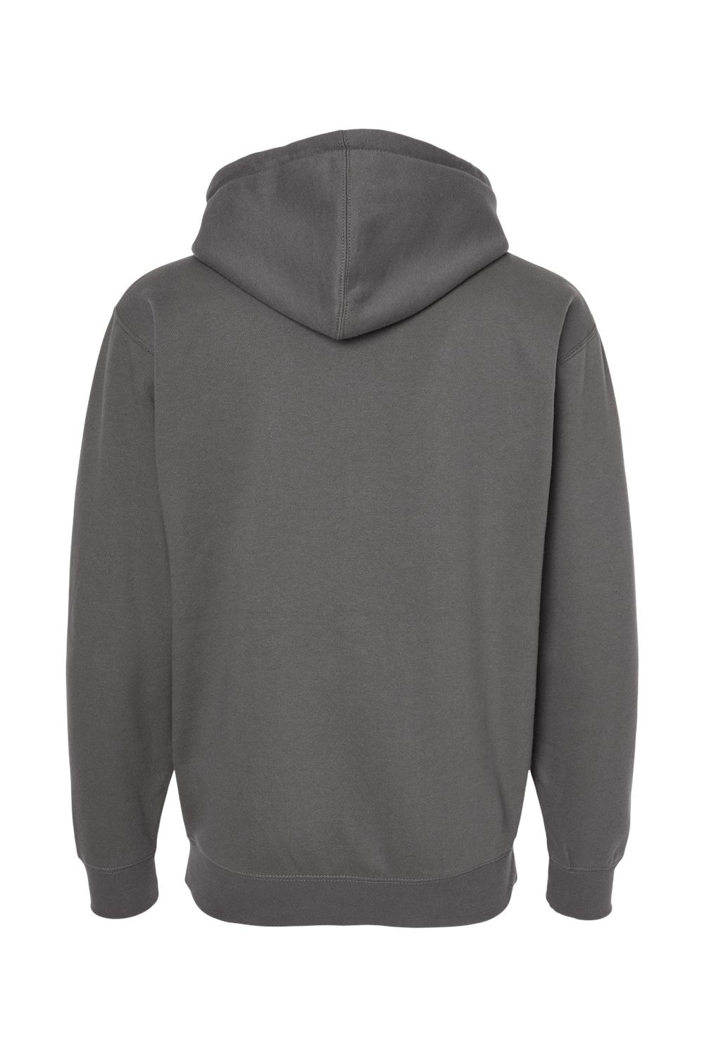 Independent Trading Company IND4000Z Mens Full Zip Hooded Sweatshirt Hoodie w/ Pockets Charcoal Grey Flat Back