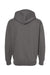 Independent Trading Company IND4000Z Mens Full Zip Hooded Sweatshirt Hoodie w/ Pockets Charcoal Grey Flat Back
