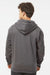 Independent Trading Company IND4000Z Mens Full Zip Hooded Sweatshirt Hoodie w/ Pockets Charcoal Grey Model Back