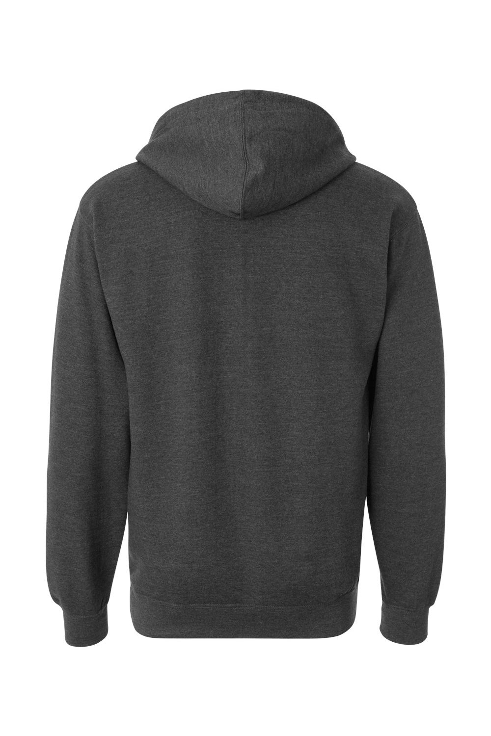 Independent Trading Company SS4500 Mens Hooded Sweatshirt Hoodie w/ Pouch Pocket Heather Charcoal Grey Flat Back