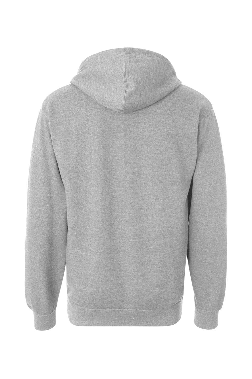 Independent Trading Company SS4500 Mens Hooded Sweatshirt Hoodie w/ Pouch Pocket Heather Grey Flat Back