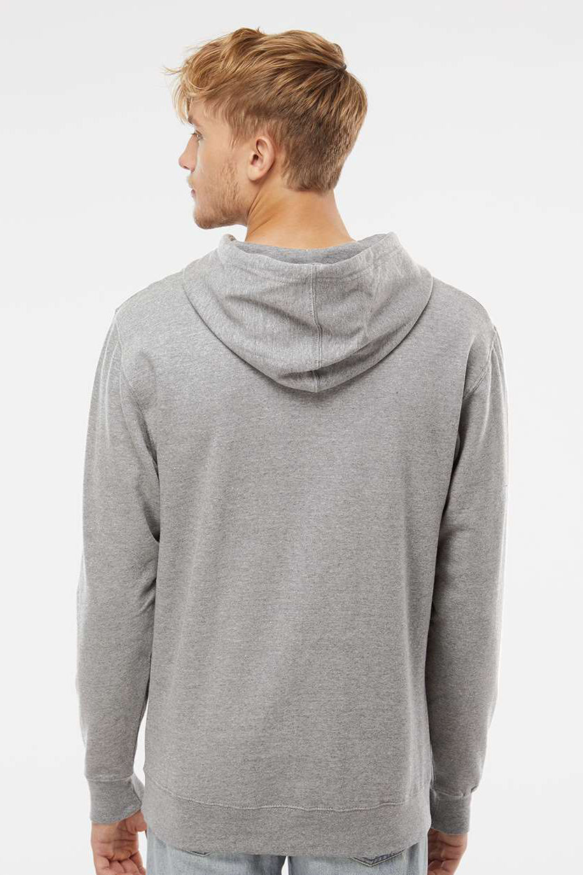 Independent Trading Company SS4500 Mens Hooded Sweatshirt Hoodie w/ Pouch Pocket Heather Grey Model Back