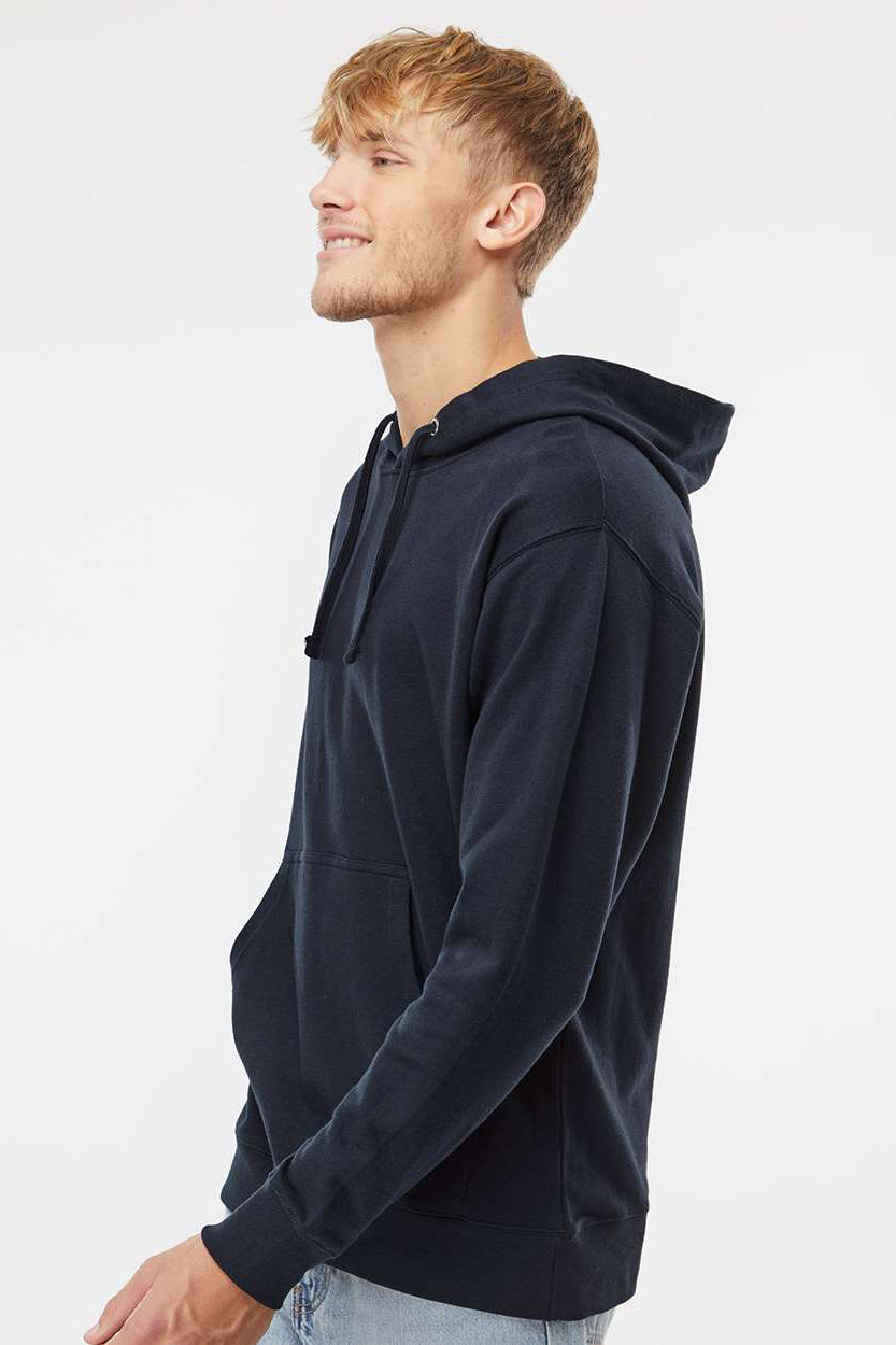 Independent Trading Company SS4500 Mens Hooded Sweatshirt Hoodie w/ Pouch Pocket Classic Navy Blue Model Side