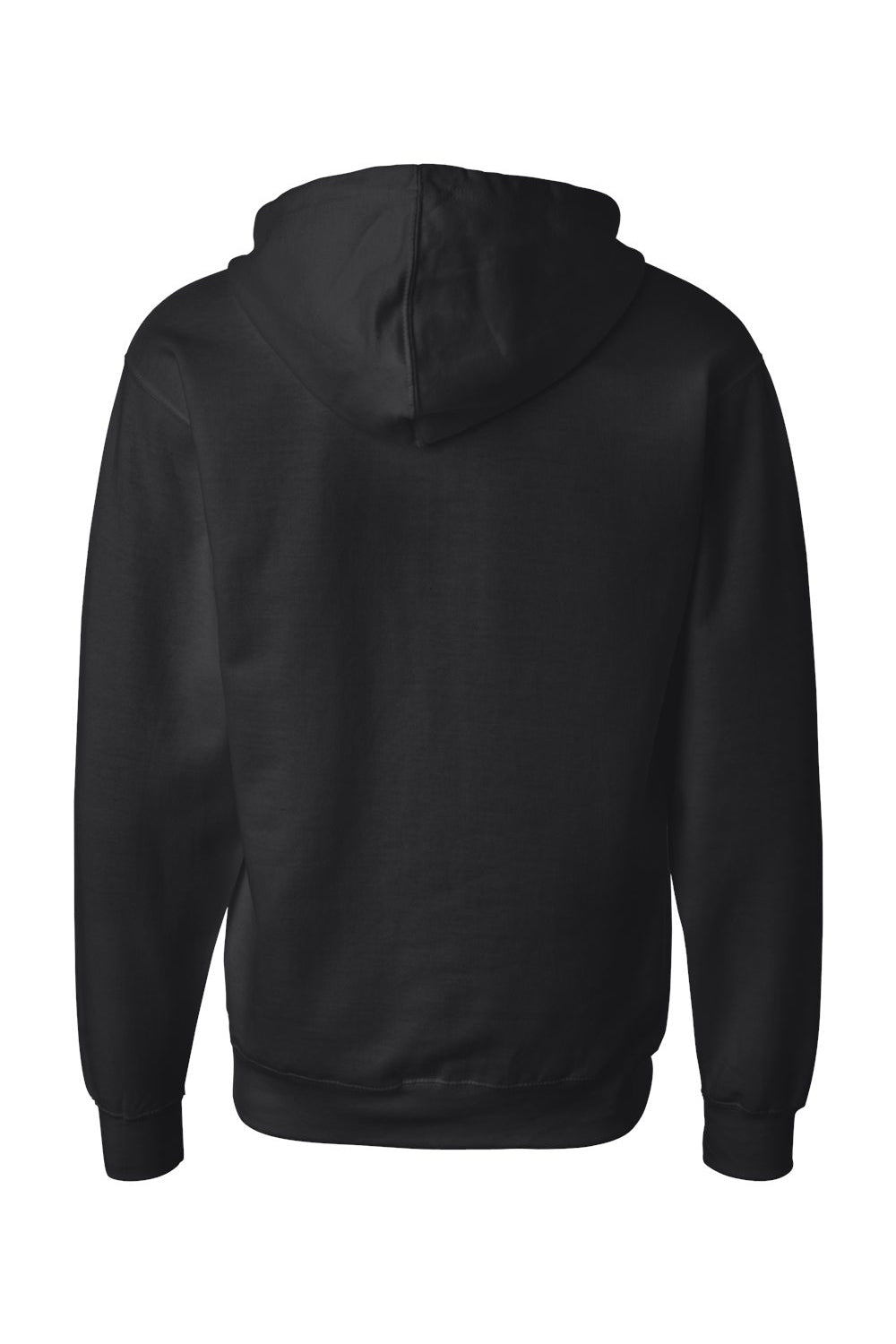 Independent Trading Co. SS4500Z Mens Full Zip Hooded Sweatshirt Hoodie Black Flat Back