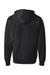 Independent Trading Company SS4500Z Mens Full Zip Hooded Sweatshirt Hoodie w/ Pockets Black Flat Back
