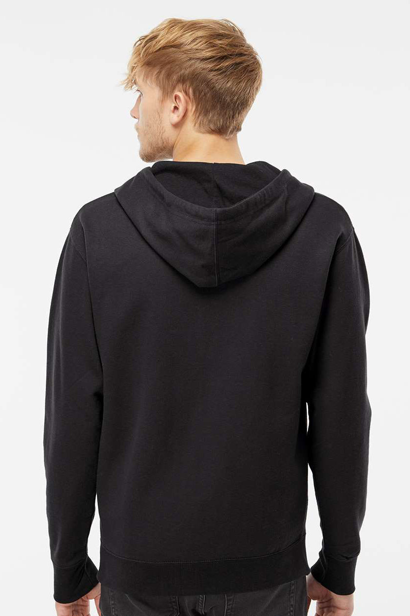 Independent Trading Company SS4500Z Mens Full Zip Hooded Sweatshirt Hoodie w/ Pockets Black Model Back