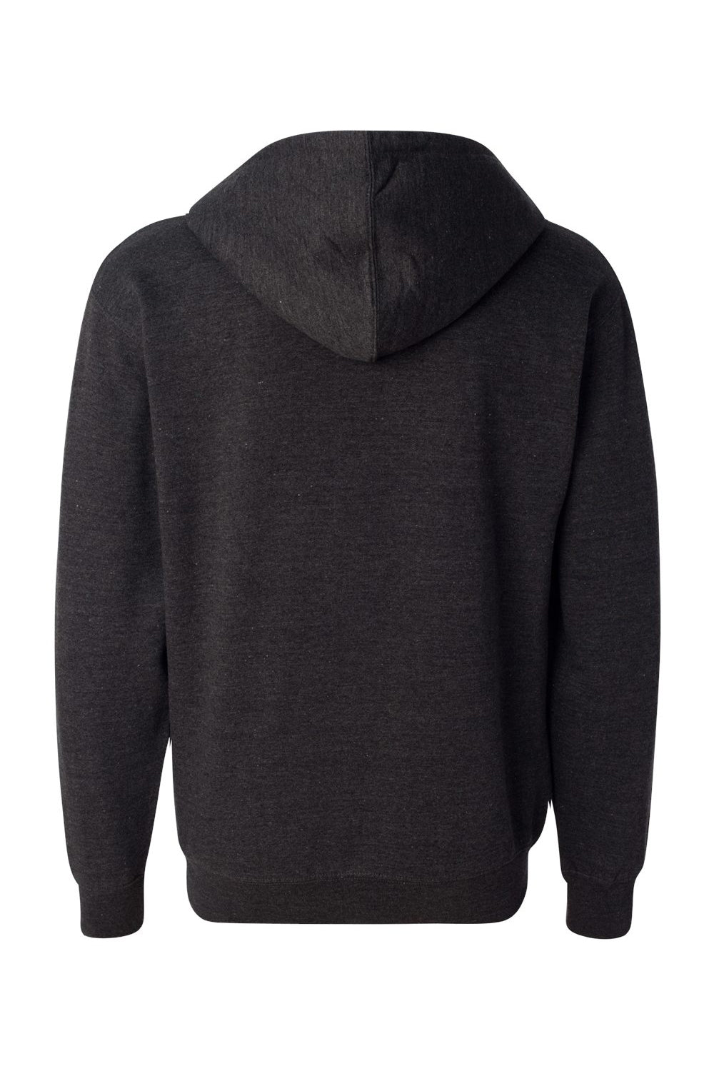 Independent Trading Company SS4500Z Mens Full Zip Hooded Sweatshirt Hoodie w/ Pockets Heather Charcoal Grey Flat Back