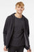 Independent Trading Company SS4500Z Mens Full Zip Hooded Sweatshirt Hoodie w/ Pockets Heather Charcoal Grey Model Front