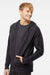 Independent Trading Company SS4500Z Mens Full Zip Hooded Sweatshirt Hoodie w/ Pockets Heather Charcoal Grey Model Side
