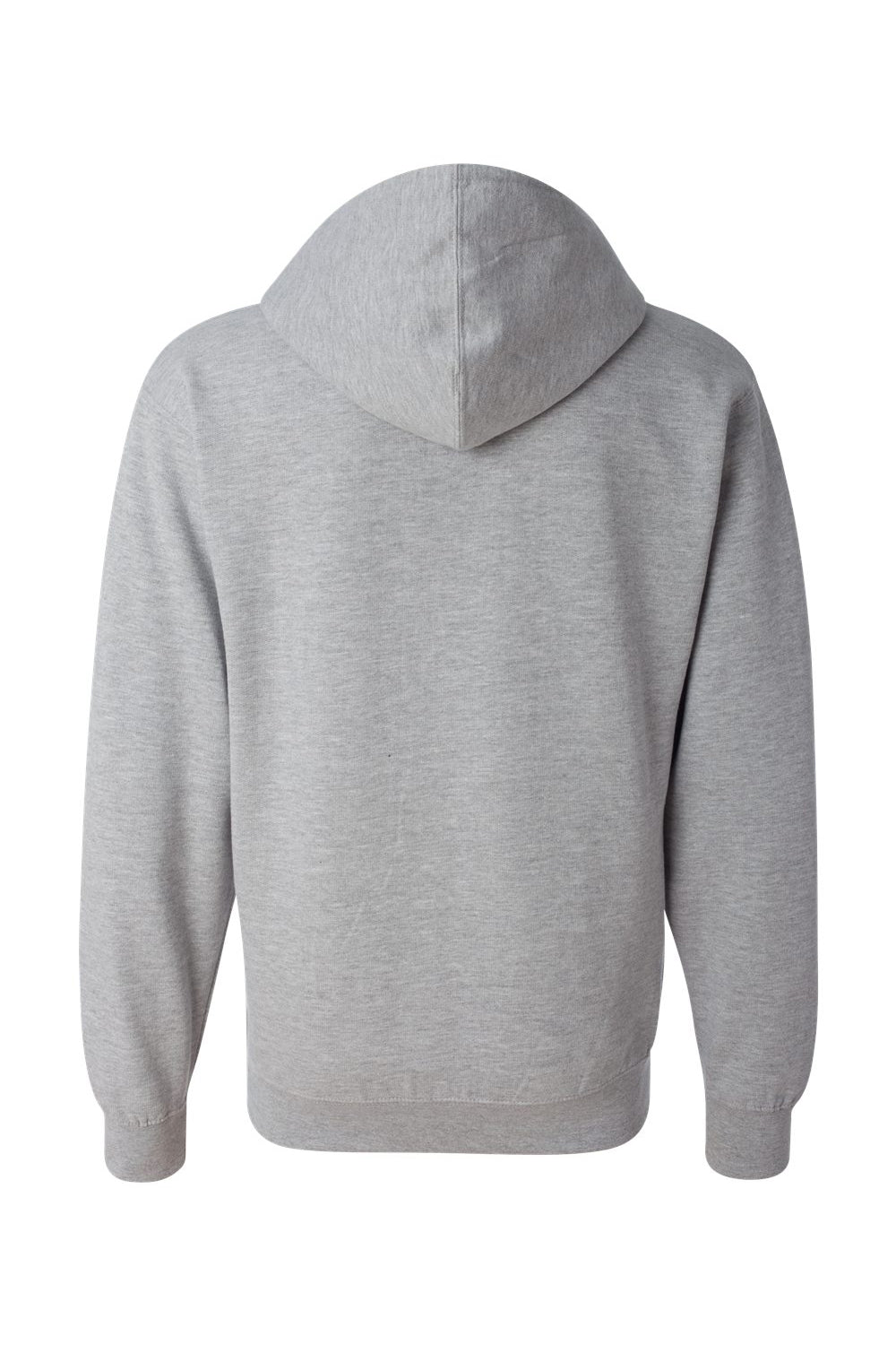Independent Trading Company SS4500Z Mens Full Zip Hooded Sweatshirt Hoodie w/ Pockets Heather Grey Flat Back